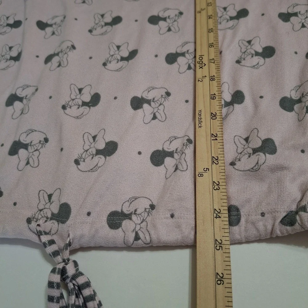 Disney Pajama Outfit Pink Gray XL Minnie Mouse Top & Jogger Pants Stretch‎ - Picture 9 of 13
